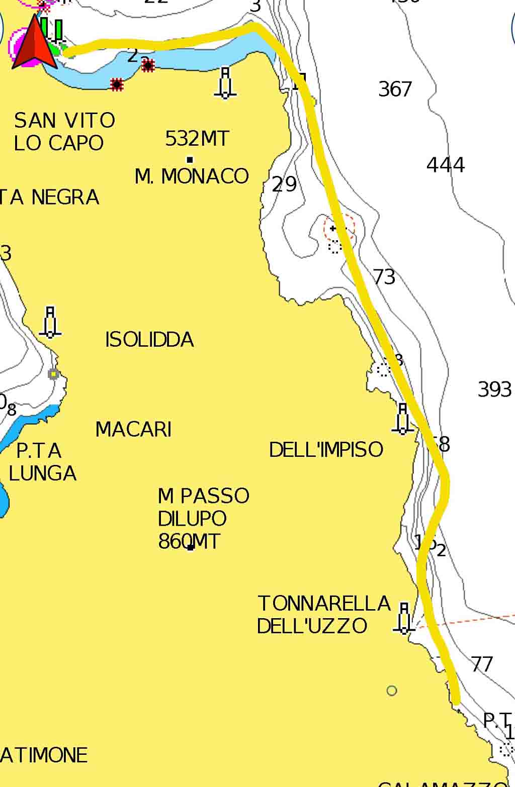 San Vito Lo Capo Cala Tonnarella periplo Sicilia Fontaine Pajot Saba 50 catamarano barca a vela